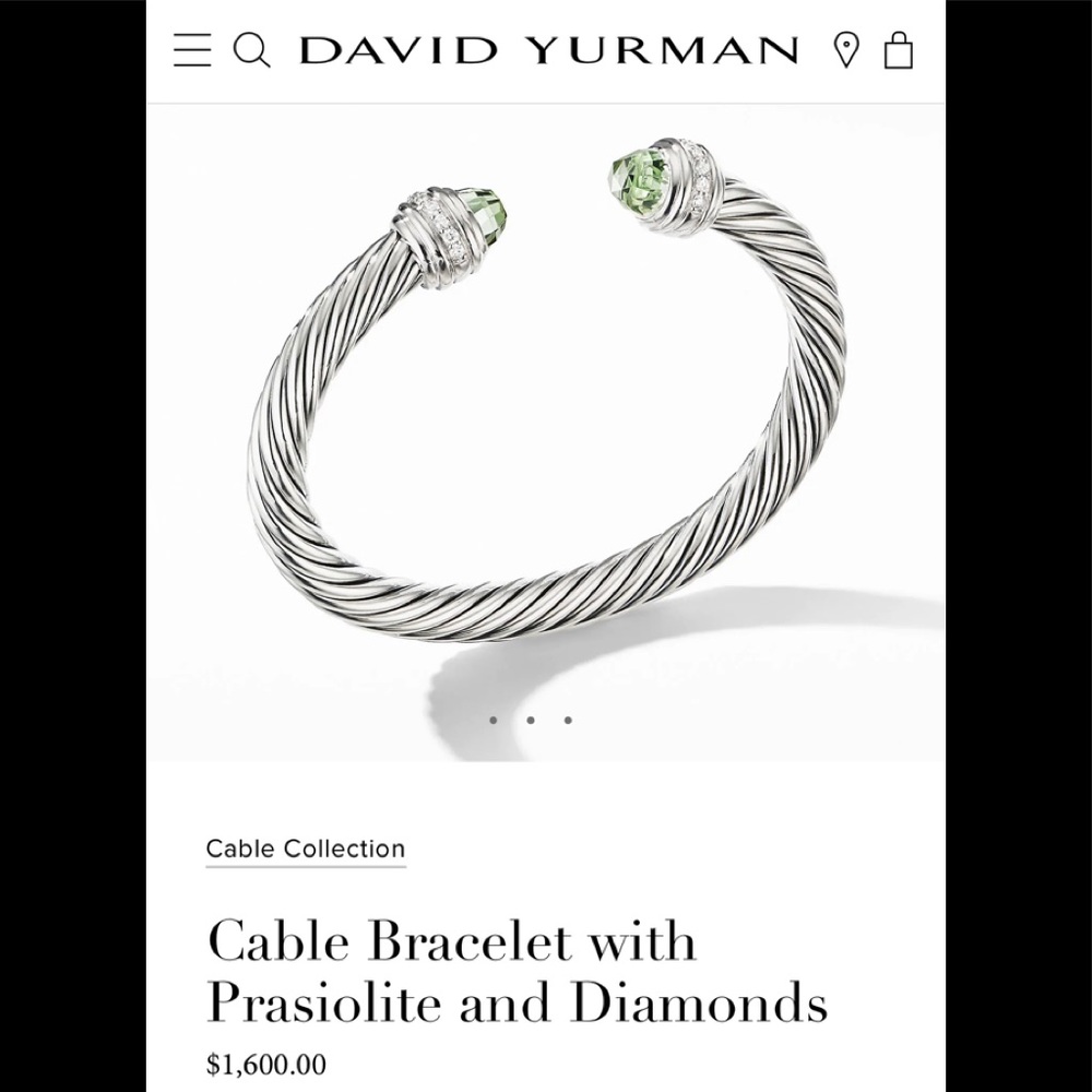 💚DAVID YURMAN Classic Prasiolite & Diamonds Cuff
